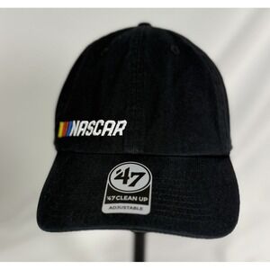 NASCAR Hat Cap Strap Back Mens One Size Black NASCAR Racing '47 Clean Up